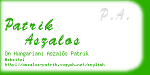 patrik aszalos business card
